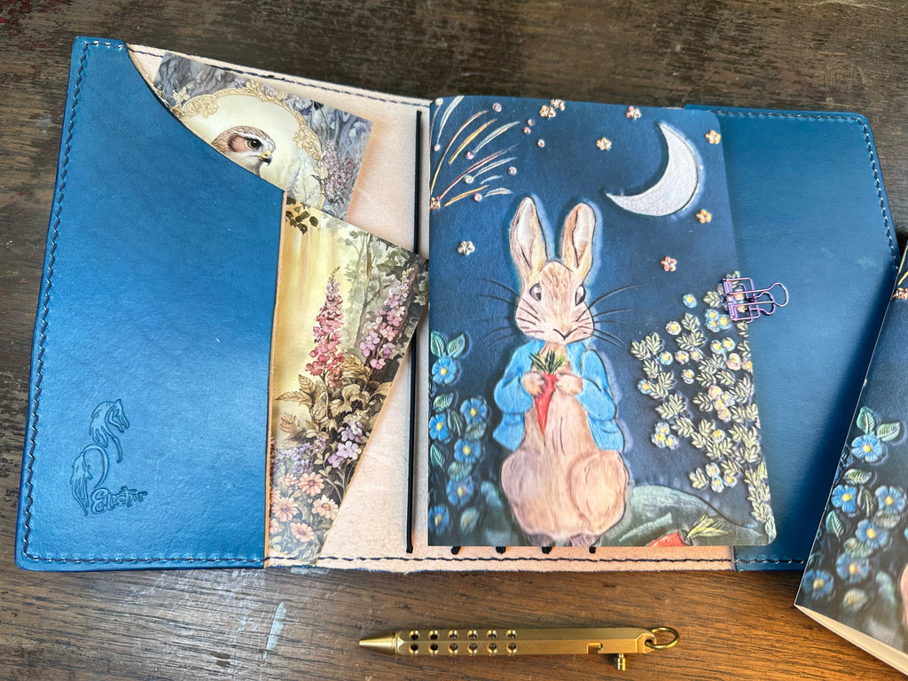 A5 Extra Wide Midnight Bunnylove Journal – ElrohirLeather