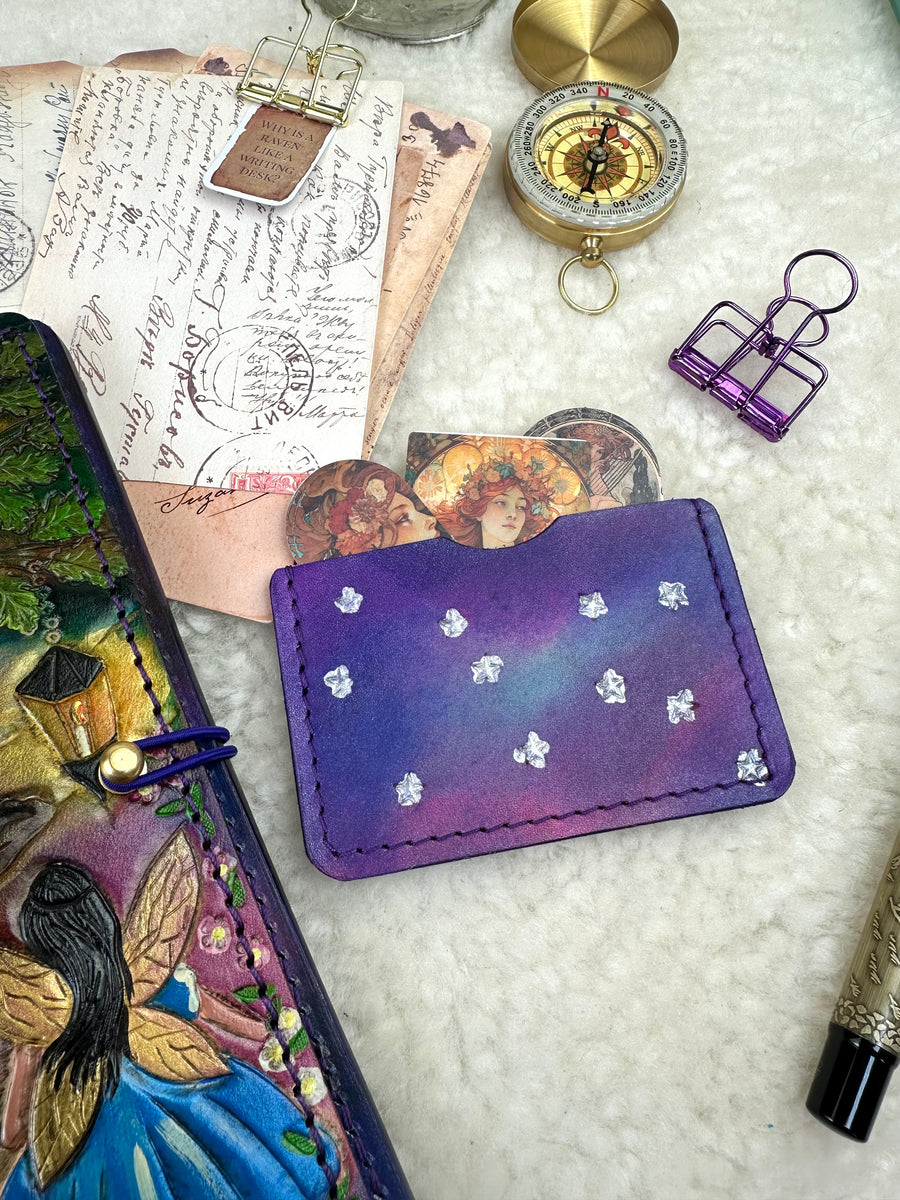 Purple Stars Card Wallets – ElrohirLeather